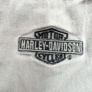 Chemise Harley Davidson M Grise Vintage Brodée Dos Manches Longues Coton