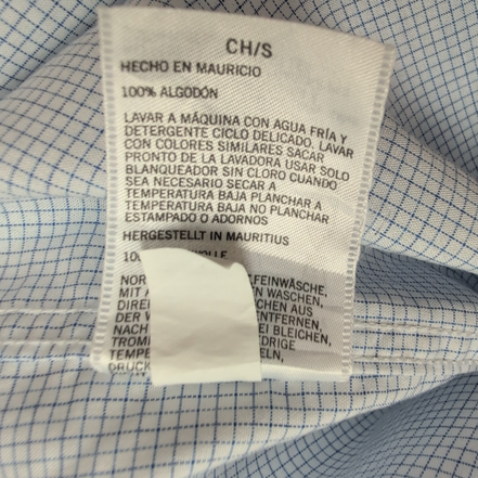 Chemise Nautica Slim Fit S Bleu Clair Carreaux 100% Coton manches longues