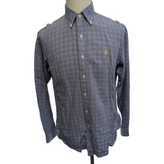 Chemise Polo Ralph Lauren M Flanelle Bleue Custom Fit Shirt Button Down Chaude