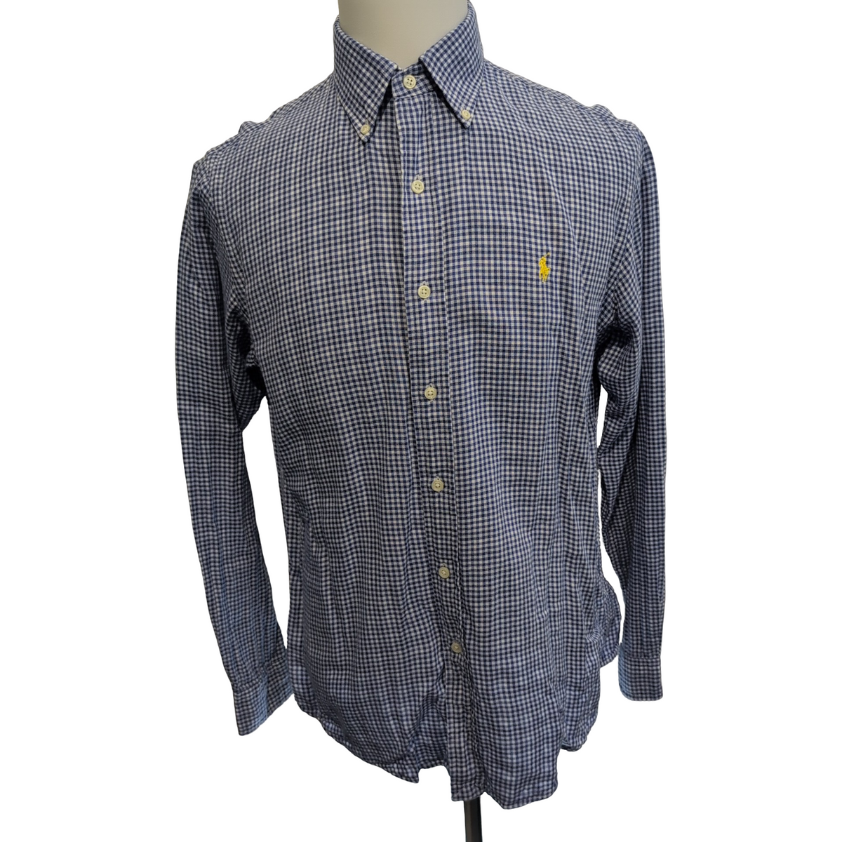 Chemise Polo Ralph Lauren M Flanelle Bleue Custom Fit Shirt Button Down Chaude