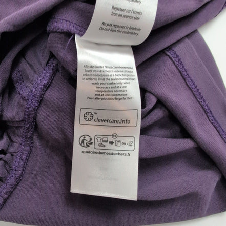 Haut Naf Naf Femme Taille S Violet Cache-Cœur 70% Modal Manches Longues Neuf
