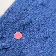 Pull Polo Ralph Lauren Torsadé Bleu Ciel Logo Orange 90% Mérinos / 10% Angora M
