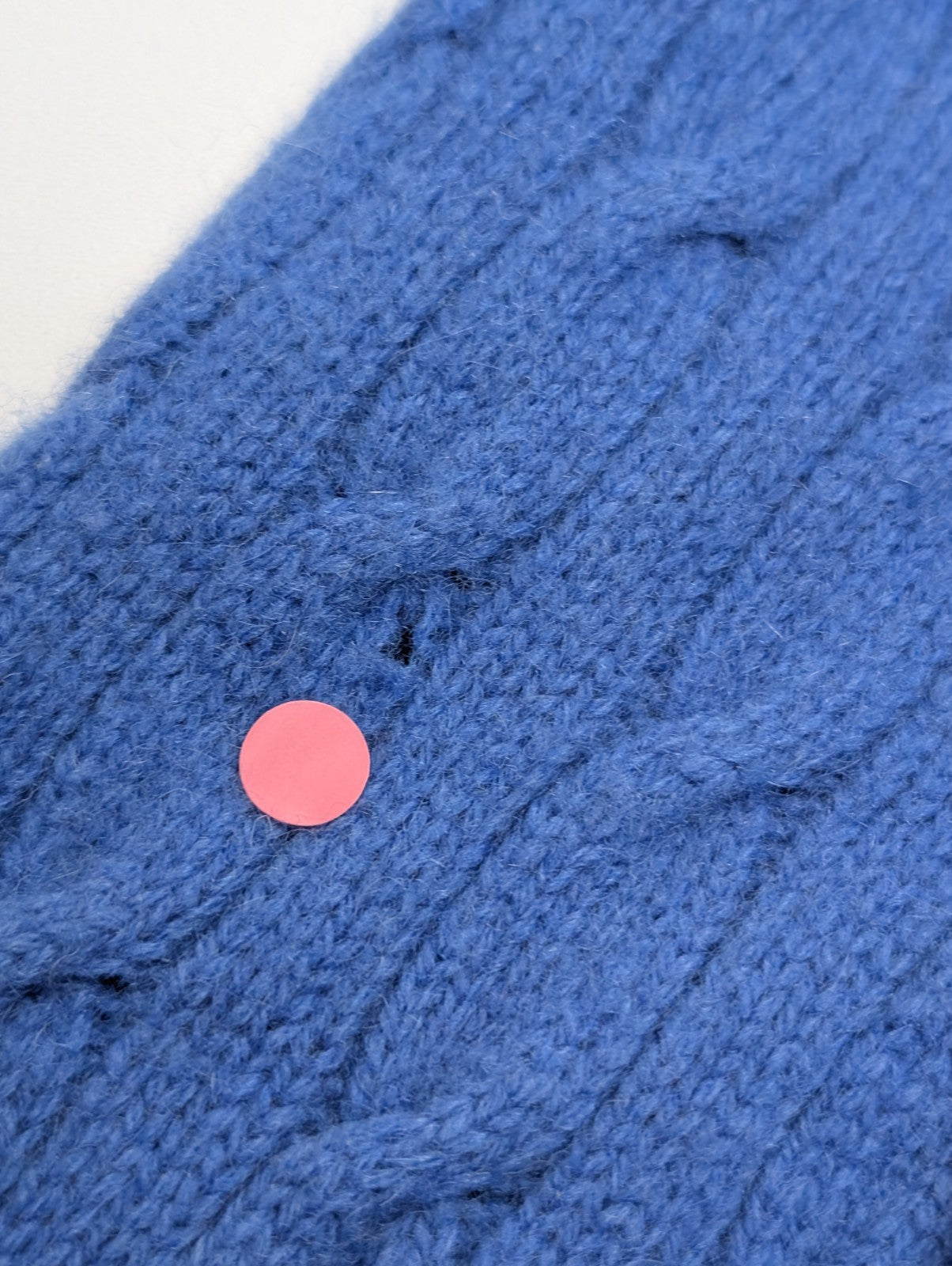 Pull Polo Ralph Lauren Torsadé Bleu Ciel Logo Orange 90% Mérinos / 10% Angora M