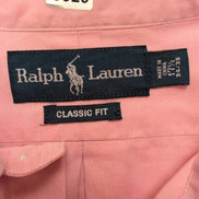 Chemise Ralph Lauren XL XXL Rose Pâle Classic Fit Coton Logo Marron