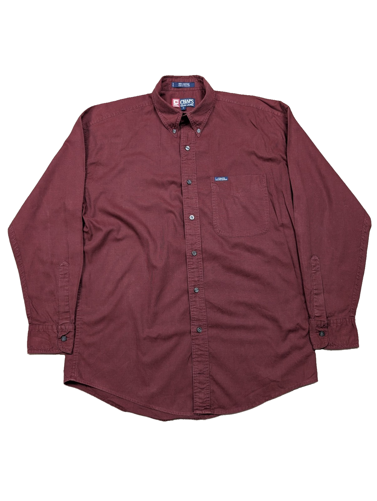 Chemise shirt Chaps Ralph Lauren M bordeaux coton manches longues button down