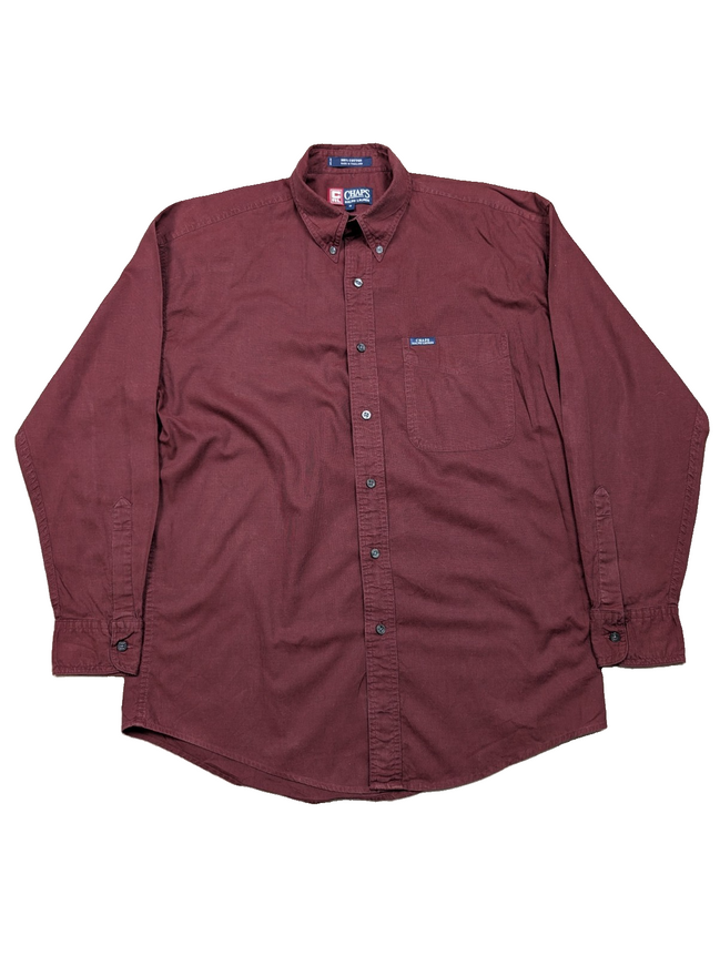Chemise shirt Chaps Ralph Lauren M bordeaux coton manches longues button down