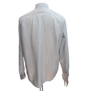 Chemise Lacoste XL Bleu Rayures Made in Hong Kong 100% Coton Été
