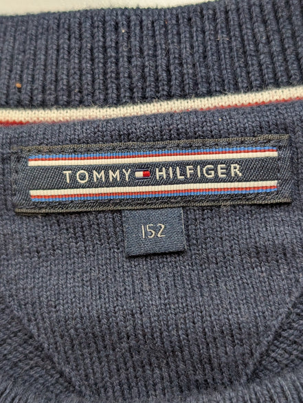 Pull Col Rond Tommy Hilfiger Bleu Marine Logo Géant Femme - Taille XS