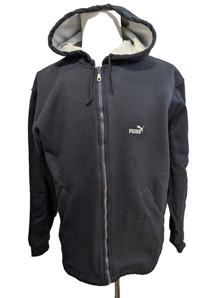 Veste Puma Hoodie Bleu Marine Made in USA Taille XL Épaisse Chaude Zippé Vintage