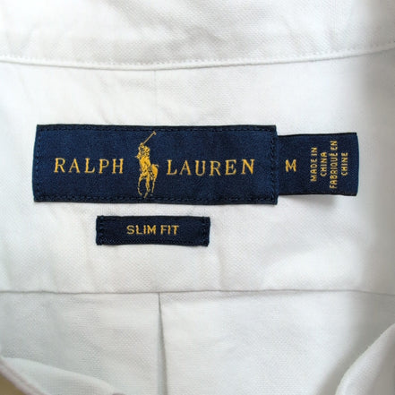 Chemise Shirt Ralph Lauren Blanche Slim Fit Button Down Manches Courtes M