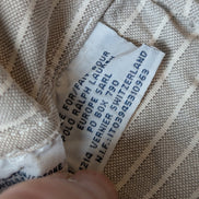 Chemise Polo Ralph Lauren Manches Longues Custom Fit Crème Rayures XXL