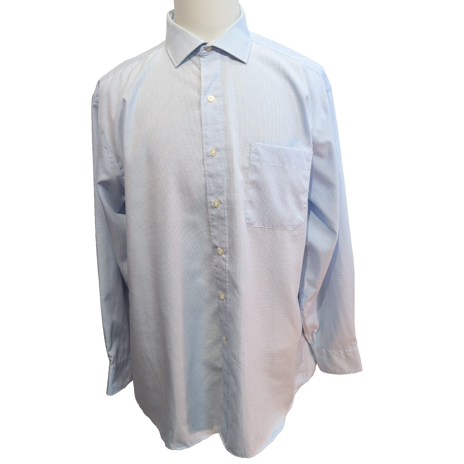 Chemise Tommy Hilfiger bleue petits carreaux manches longues XL XXL