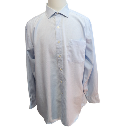 Chemise Tommy Hilfiger bleue petits carreaux manches longues XL XXL