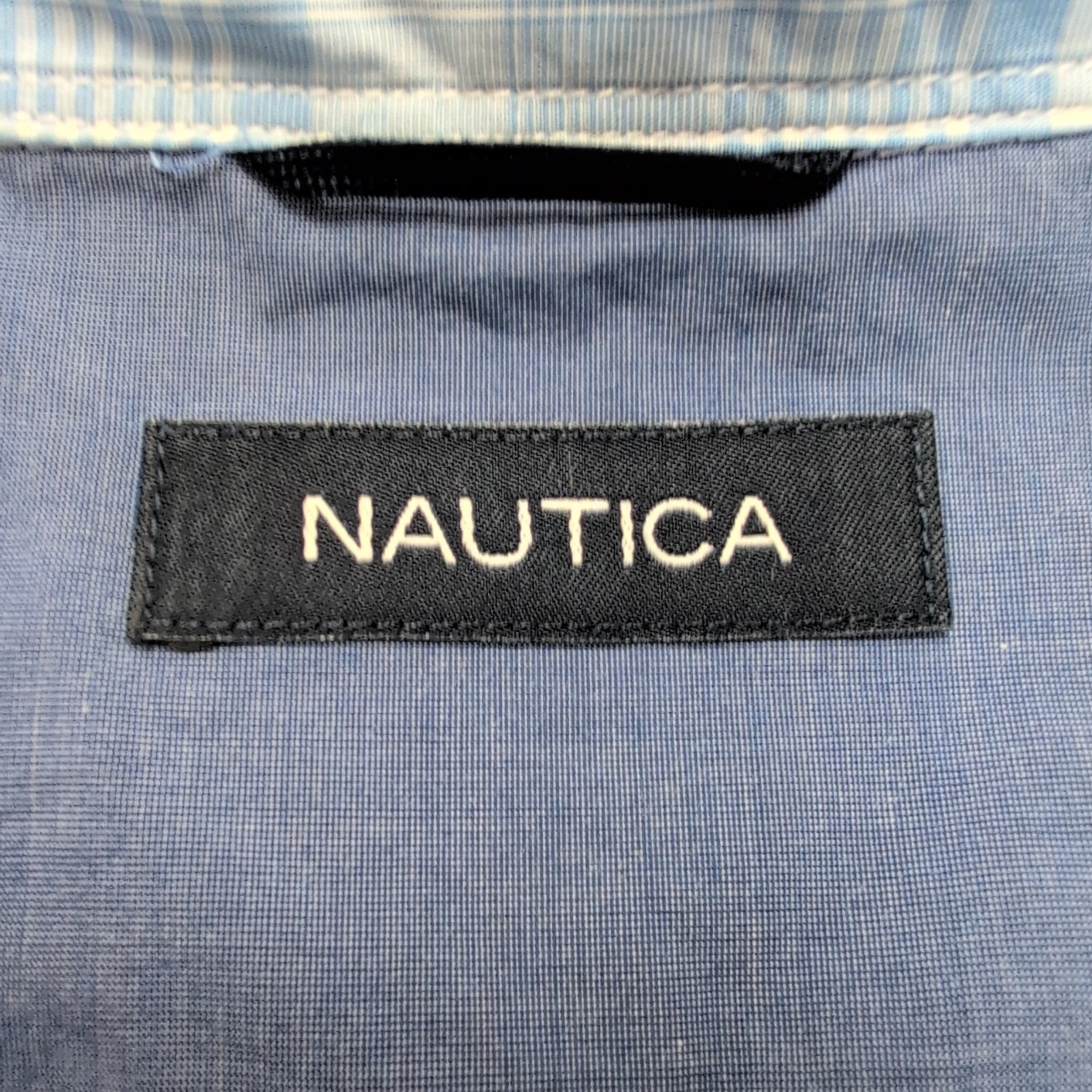 Chemise nautica bleu à carreaux Manche courte Taille XL Une poche logo bred bleu