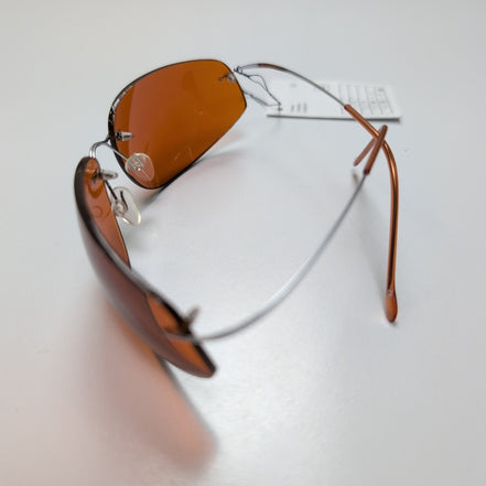 Bar-On® Lunettes de Soleil Ambre Y2K Rimless Branches Métal Souple sans Charnièr