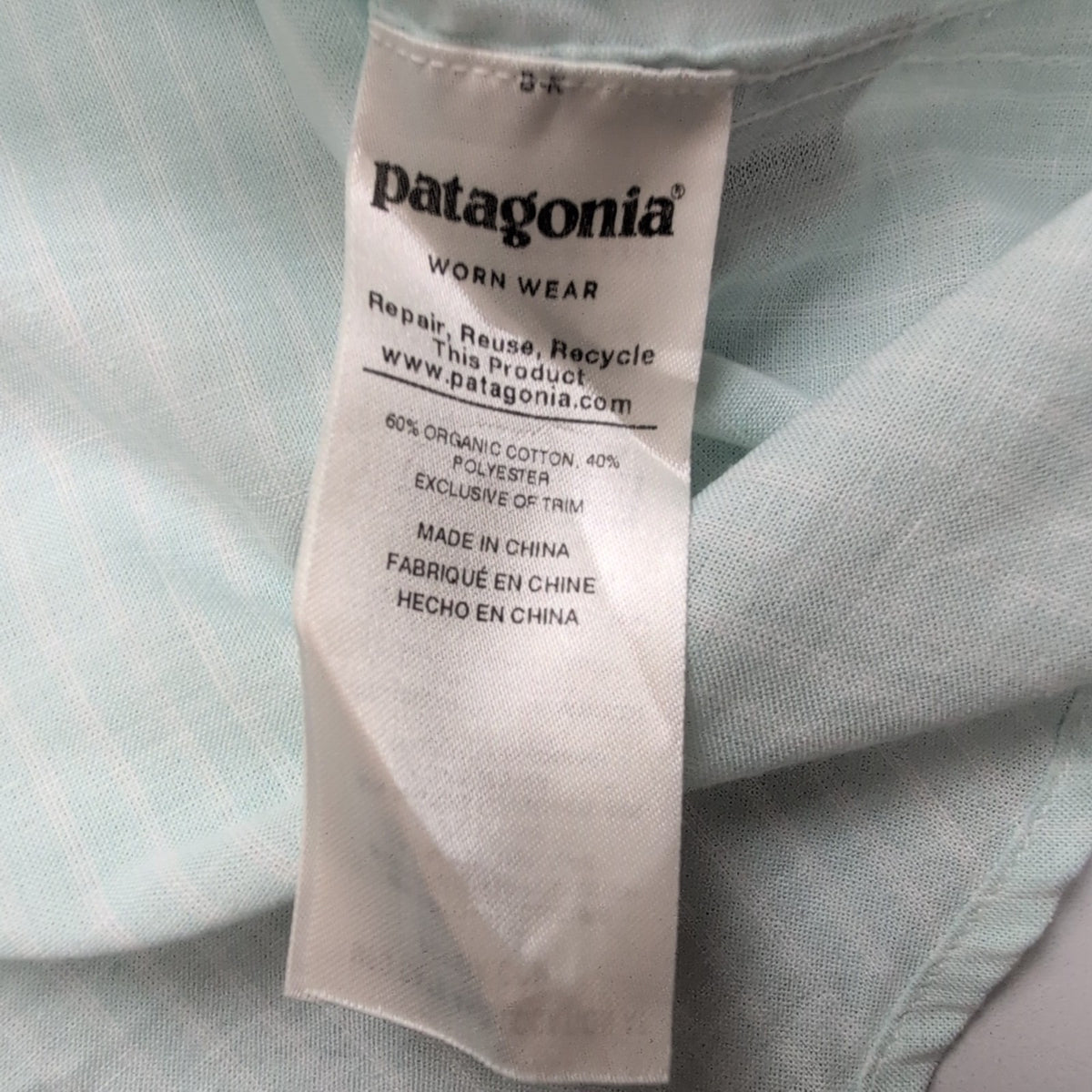 Chemise Patagonia manche courte S Vert Pastel Rayures Coton