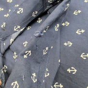 Chemise H&M bleu marine motifs ancres blanches manches longues M