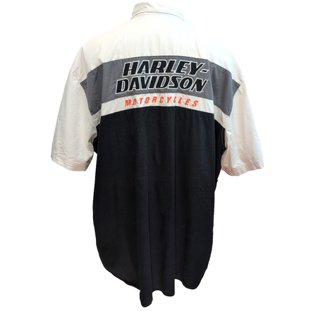 Chemise Harley Davidson Racing 3XL blanche brodée biker rare XXL