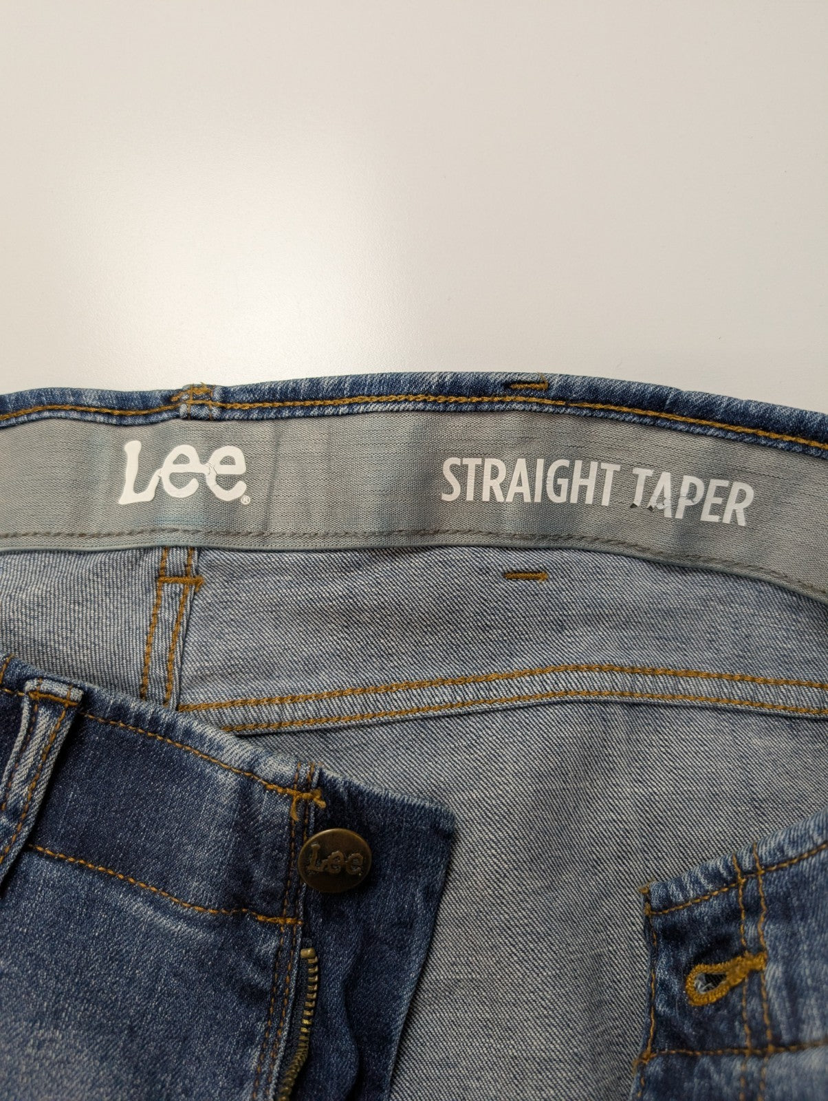 Jean Lee Vintage Homme W34 L34 Bleu Denim Stretch Excellent État