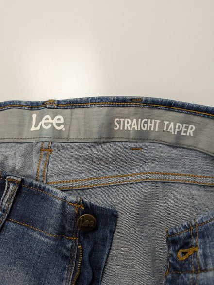 Jean Lee Vintage Homme W34 L34 Bleu Denim Stretch Excellent État