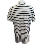 Polo Ralph Lauren Homme M Blanc Rayures Noires Logo Noir Polo Manches Courtes