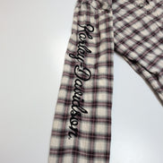 Harley Davidson chemise femme ailes d’ange brodées carreaux bordeaux taille S