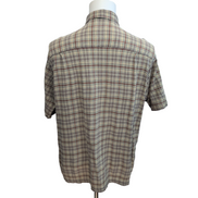 Chemise Patagonia L Marron Orange Carreaux Coton Bio Portugal manches courtes