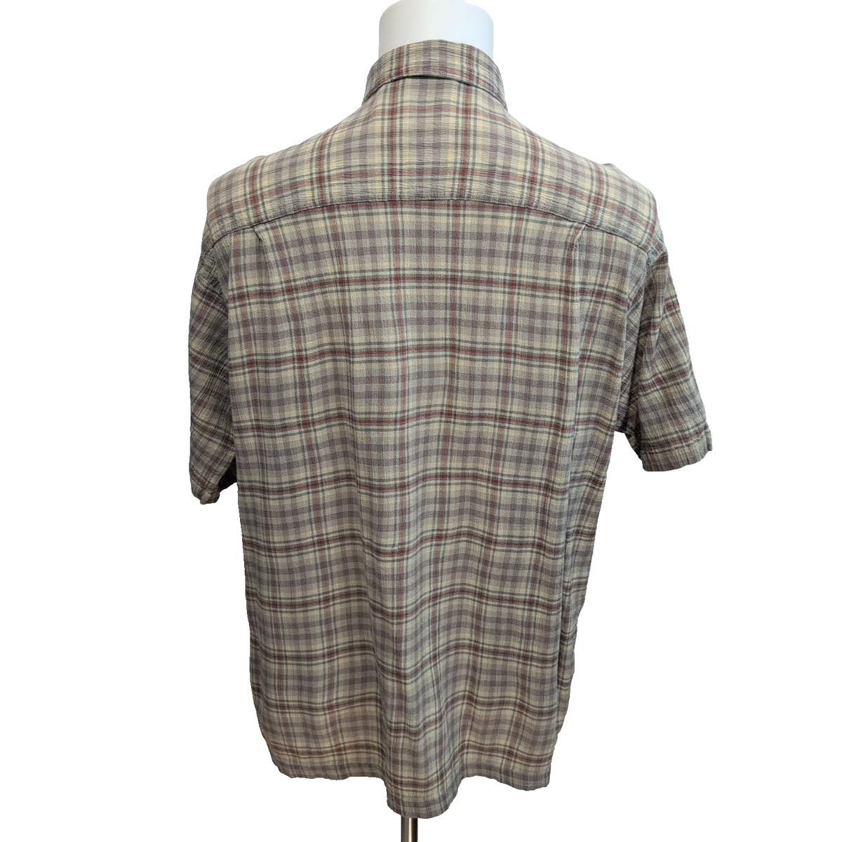 Chemise Patagonia L Marron Orange Carreaux Coton Bio Portugal manches courtes