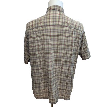 Chemise Patagonia L Marron Orange Carreaux Coton Bio Portugal manches courtes