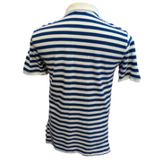 Polo Ralph Lauren Homme XS Bleu Blanc Rayures Logo Orange Polo Manches Courtes