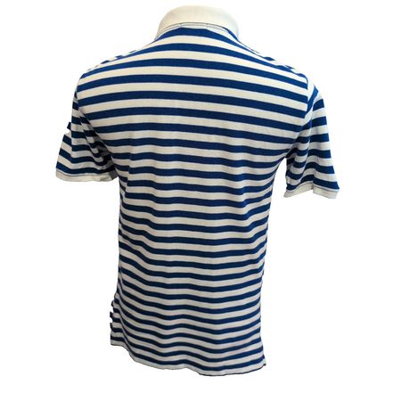 Polo Ralph Lauren Homme XS Bleu Blanc Rayures Logo Orange Polo Manches Courtes