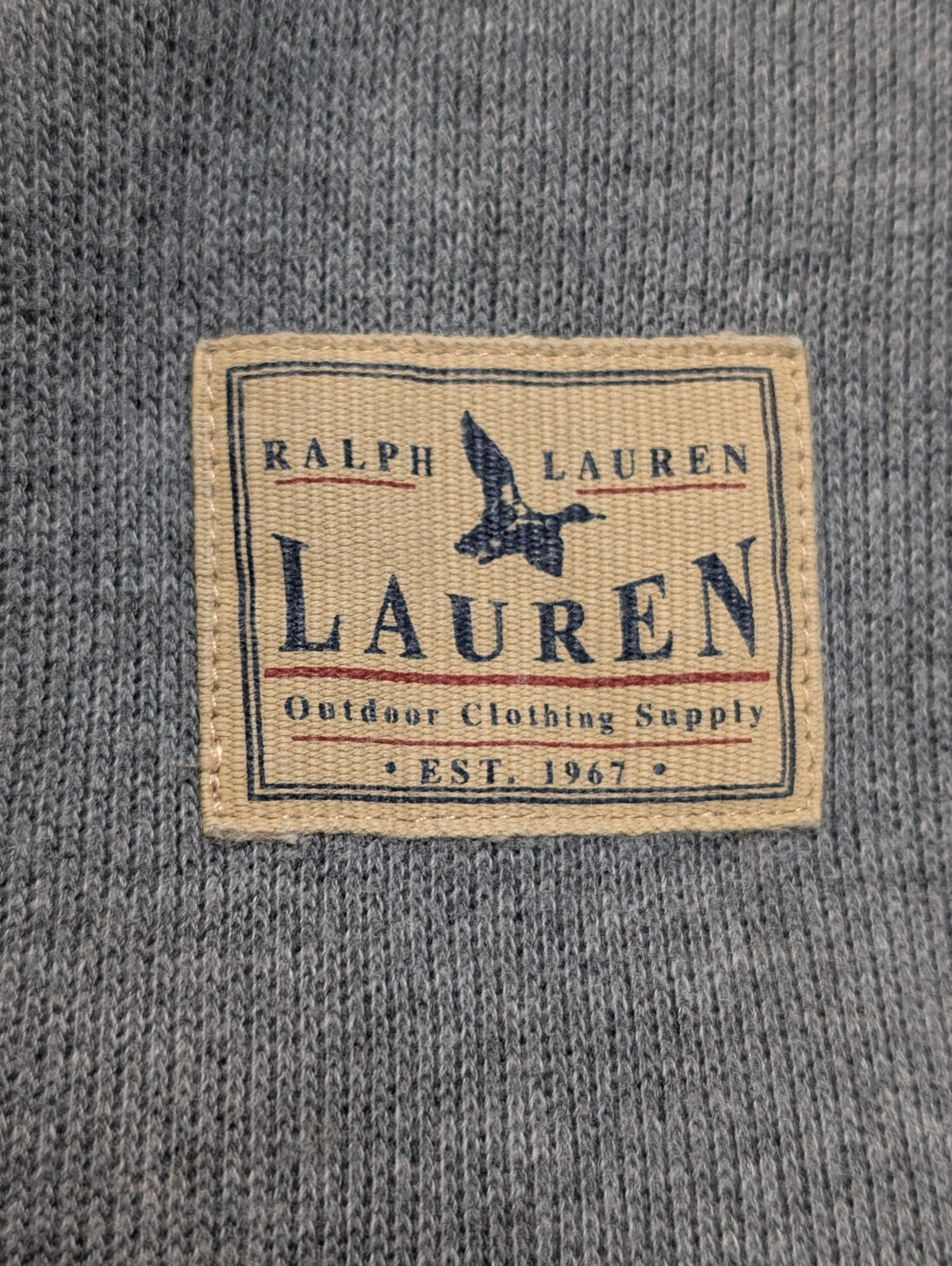Gilet Sans Manches Lauren Ralph Lauren Femme P/M Gris Coton Zippé 2 Poches