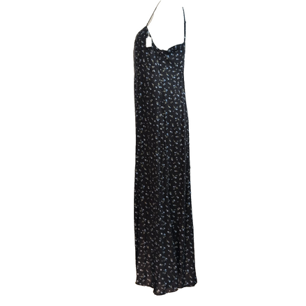 Robe d'été H&M Longue Noire Fleurie Viscose Bretelles Réglables M