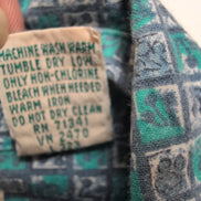 Chemise L.L. BEAN Homme XL Verte à Motifs Géométriques Manches Courtes Poche