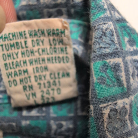 Chemise L.L. BEAN Homme XL Verte à Motifs Géométriques Manches Courtes Poche