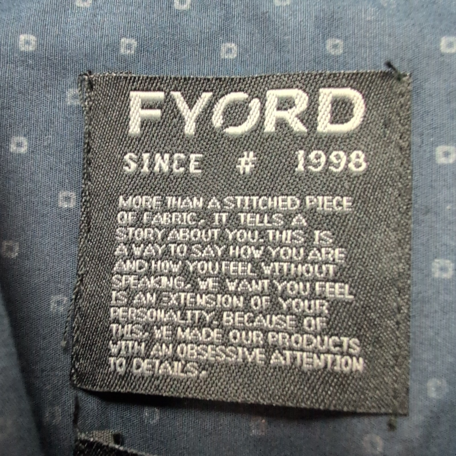 Chemise FYORD Black Label 9 S Slim Fit bleu marine motifs neuve étiquette