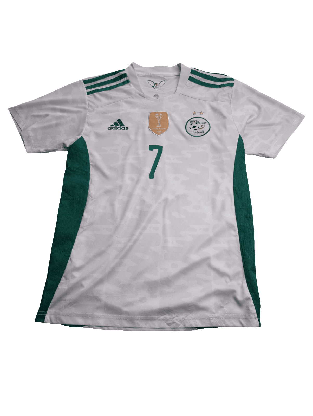 Maillot Algérie Blanc Adidas Mahrez 7 Champion Afrique 2019 Taille 176 (S/M)