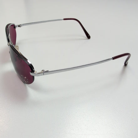 Lunettes de soleil Y2K Ovales Métal Chrome Détail Cœur Strass