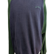 Pull Chaud Vtg Polo Ralph Lauren Jeans Co Bicolore Bleu Marine/Vert Col Rond XL