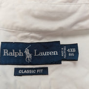 Chemise Ralph Lauren blanche uni logo marine taille 5XL (4x big) #2514