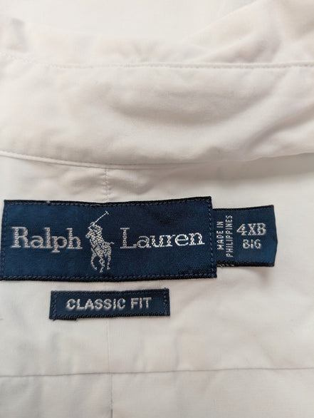 Chemise Ralph Lauren blanche uni logo marine taille 5XL (4x big) #2514