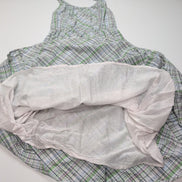 Robe d'été Femme Coton Carreaux Vert Bleu Bretelles Réglables M