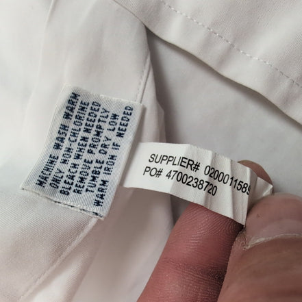 Chemise Ralph Lauren L Blanc Uni Logo Bleu Manches Courtes