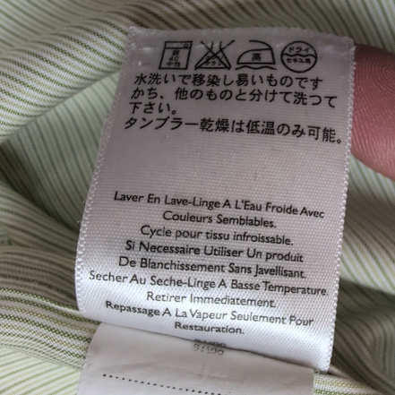 Chemise Eddie Bauer M vert rayures fines coton col boutonné manches longues