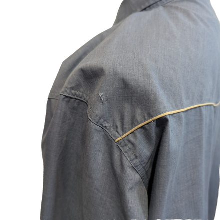 Chemise Western Ely Cattleman 2XL Bleu effet jean Guitare Boutons Pression