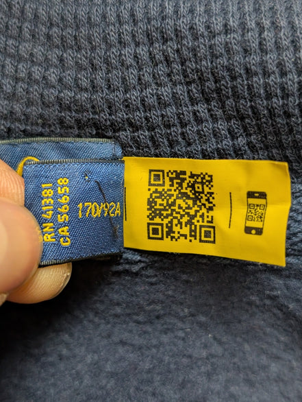 Polo Ralph Lauren Veste Hoodie Capuche Zippée Bleu Marine S Logo Jaune