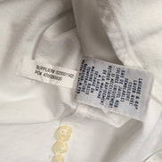 Chemise Ralph Lauren XS Blanche Unie Logo Marron Manches Longues