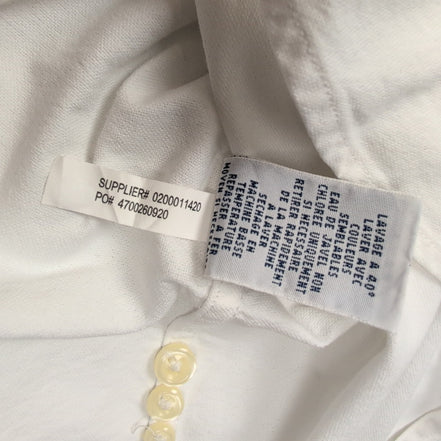 Chemise Ralph Lauren XS Blanche Unie Logo Marron Manches Longues