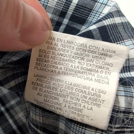 Chemise Wrangler modèle Cool River carreaux bleu marine et blanc 3XL
