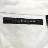 Chemise Sean John Popover XL Lin Coton Blanche 2 Poches Manches Courtes